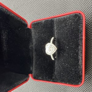 ダイヤの指輪 メレー ダイヤモンド 天然ダイヤモンド1.01ct GIA証明書 AU750指輪